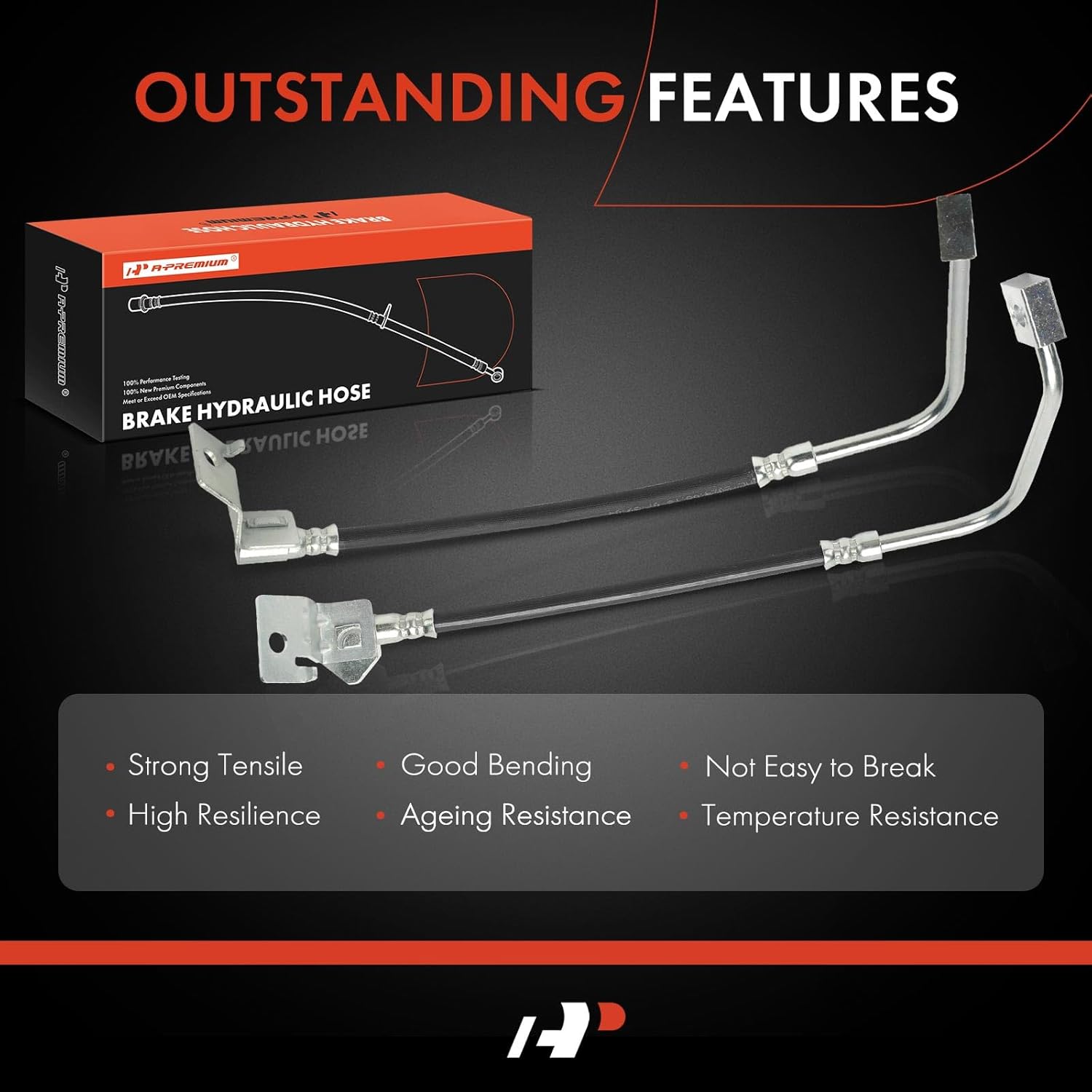 A-Premium Rear Side Brake Hydraulic Hose Compatible with Select Ford, Lincoln and Mercury Models - Explorer 2002-2005, Aviator 2003-2005, Mountaineer 2002-2005 - Replace# 1L2Z2282AB (Pack of 2)