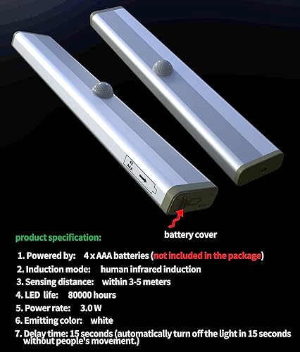 Miniatura 9 de Luces para debajo del gabinete, sensor de movimiento inalámbrico activado debajo del mostrador para cocina, armario interior, despensa, escalera,