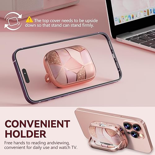 Miniatura 5 de Inesore Funda rígida para AirPods Pro de 2 generación con cerradura, diseño de flores lindas Air Pods Pro 2, fundas rígidas para iPod Pro para