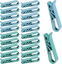 20Pcs Bin Bags Clips Rubbish Bin Clips Wheelie Bins Liner Clip Anti-Slip Garbage Bag Storage Fix Clip for Family Kitchen Hotel Restaurant Garbage Bins (Blue and Green)