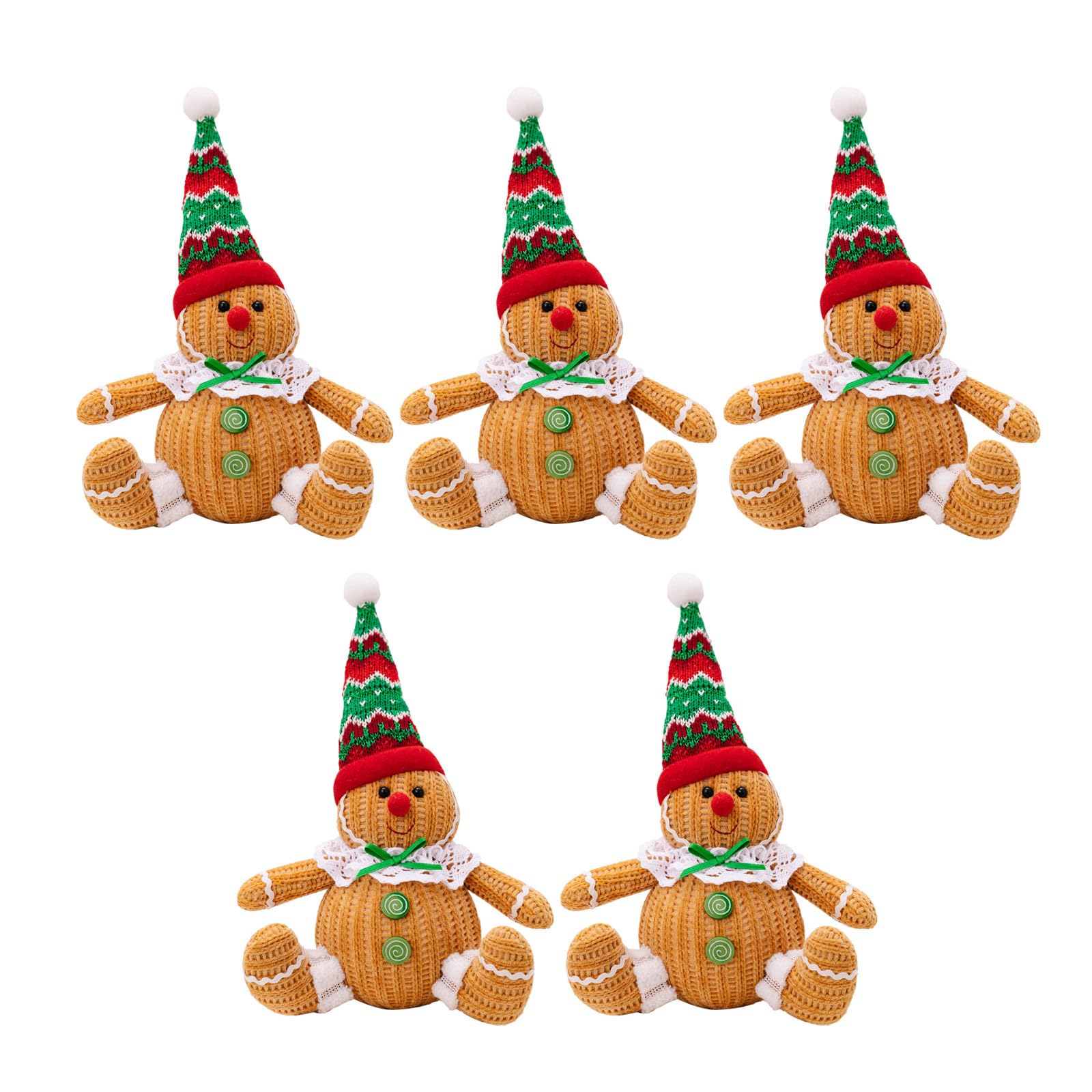 Tsophreniq 5 Count Gingerbreads Christmas Decorations Portable Charm Tree Hanging Ornament Holiday Accessory Enhancement Colorful Festival Decoration