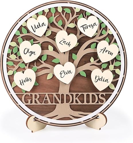 Miniatura 8 de LHIUEM Decoración de árbol genealógico 3D con nombres de familia (12 x 12 pulgadas) DIY con cita inspiradora familiar regalos para mamá, abuela,