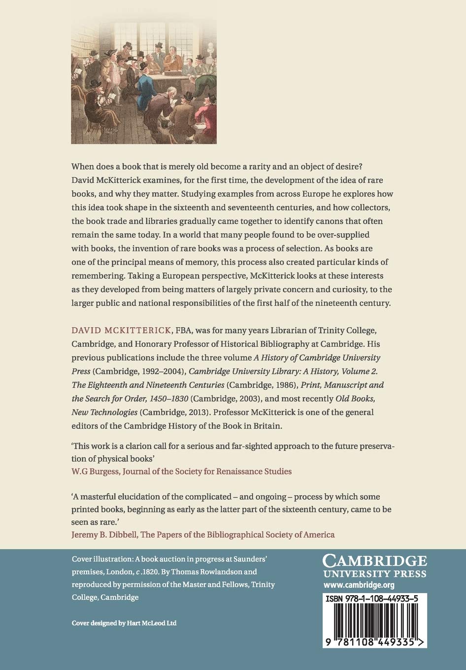 The Invention of Rare Books: Private Interest and Public Memory, 1600–1840