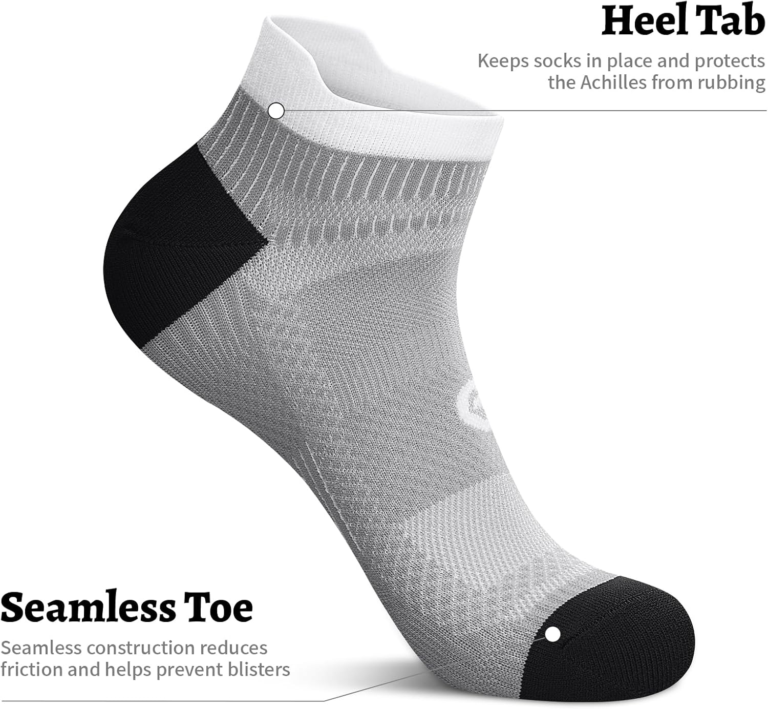 PAPLUS Ankle Compression Sock for Men and Women 2/4/6 Pairs, Low Cut Compression Running Sock with Ankle Support - Image 7