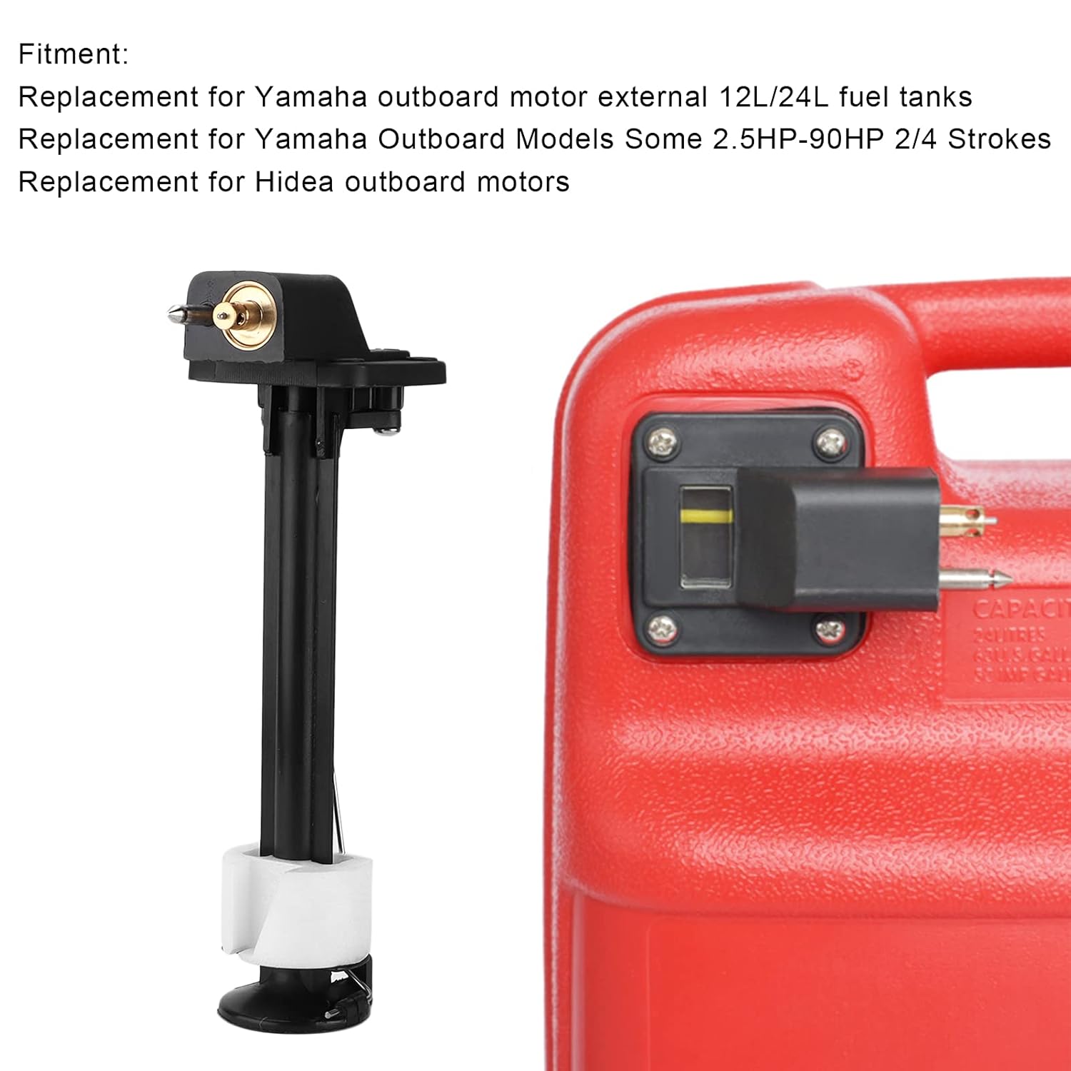 Marine Boat Fuel Tank Gauge Meter, Boat Fuel Tank Gauge 6YL‑24260‑01 ABS Replacement for Yamaha Outboard Motor External 12L/24L