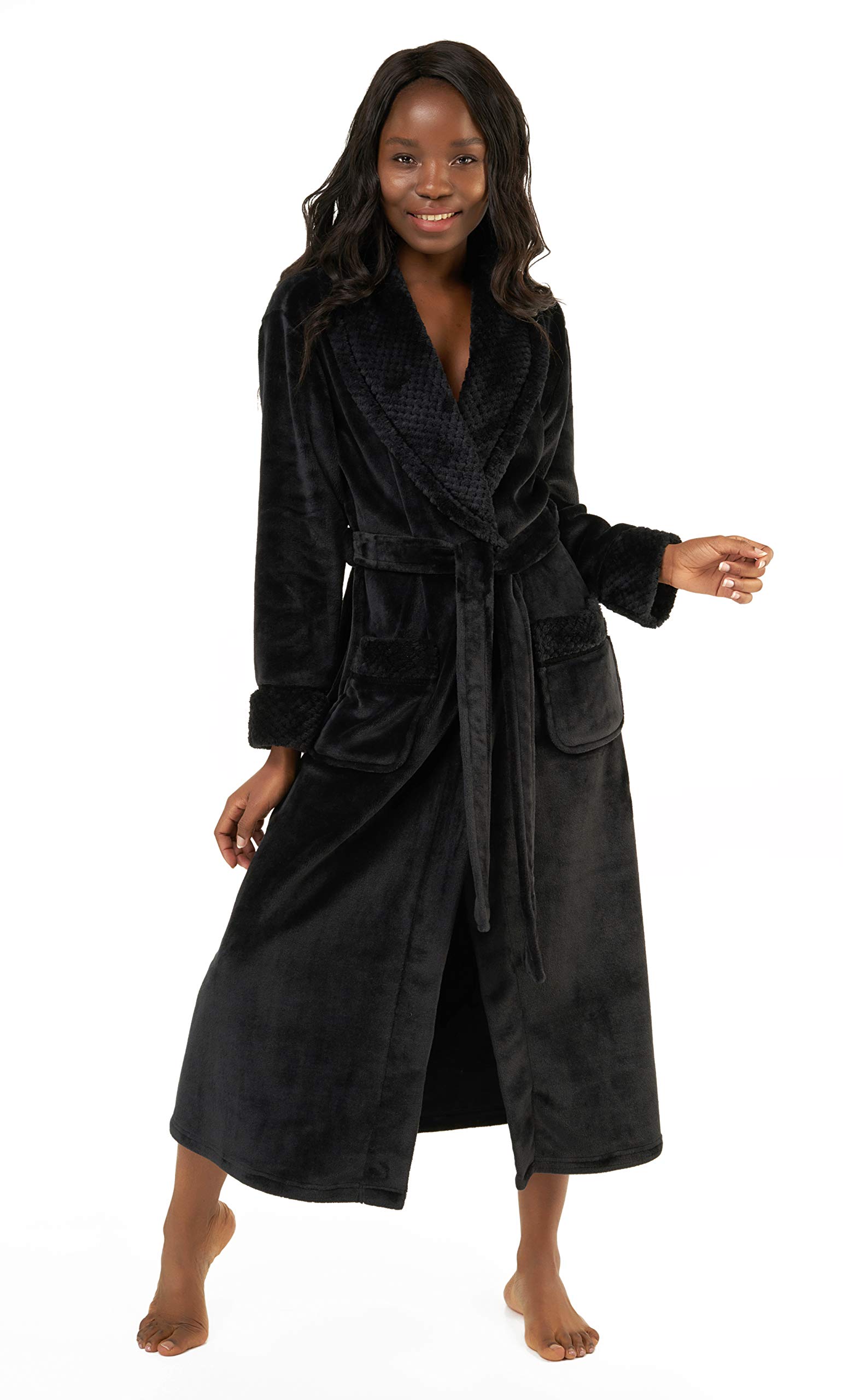 Turquaz Women's Plush Soft Warm Fleece Bathrobe, Womens Robe