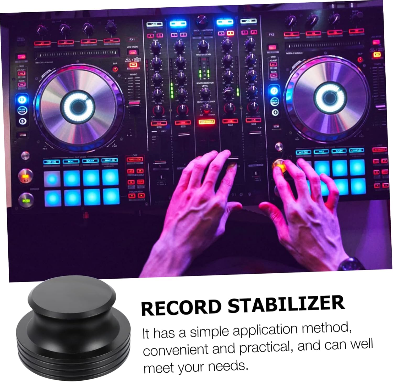 Hemoton 1pc Aluminum Record Stabilizer for Turntables Vinyl Weight Clamp to Sound Quality and Reduce for Better Listening Black