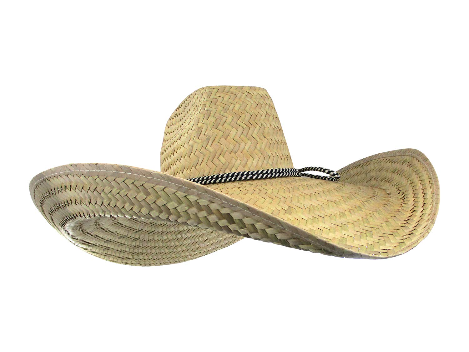 jAc Oversized Waster 7 Inch Brim Hat Natural Straw Giant Western Sheriff Cowboy