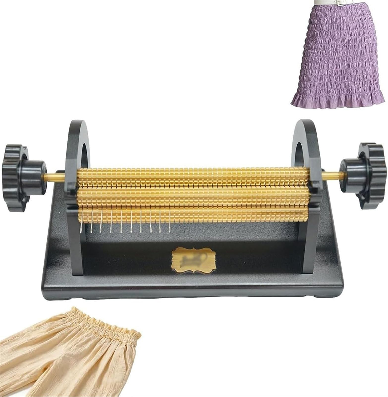 GYQSSD Adjustable Smocking Pleater with 24/32 Sewing Needles & Tool Kit, 0.5cm Needle Spacing, for DIY Clothing Fabric Gathering Ruffles Sewing Craft 32Rows