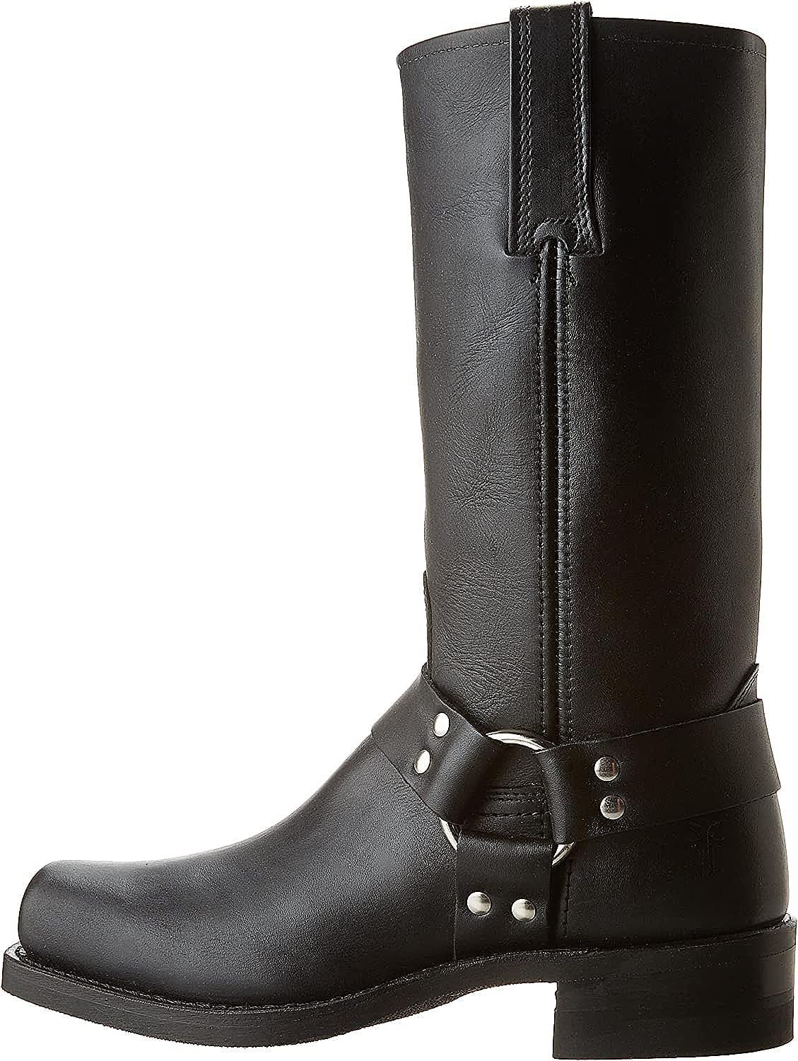 Frye Harness 12R Boots for Men with Oiled-Leather Upper, Siped Outsole with Stacked Leather Heel, and Nickel & Brass Hardware – 12” Shaft Height