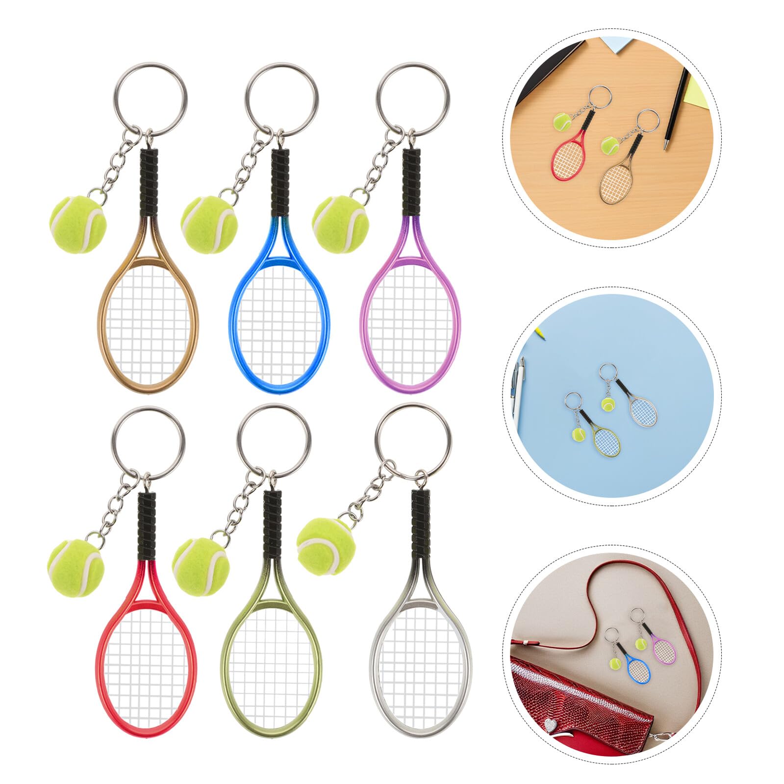 18 piezas Llavero Raqueta Tenis Colores Vibrantes Compacto para Llaves y Mochilas Diseño Distintivo y Ligero Regalo para Amantes del Tenis