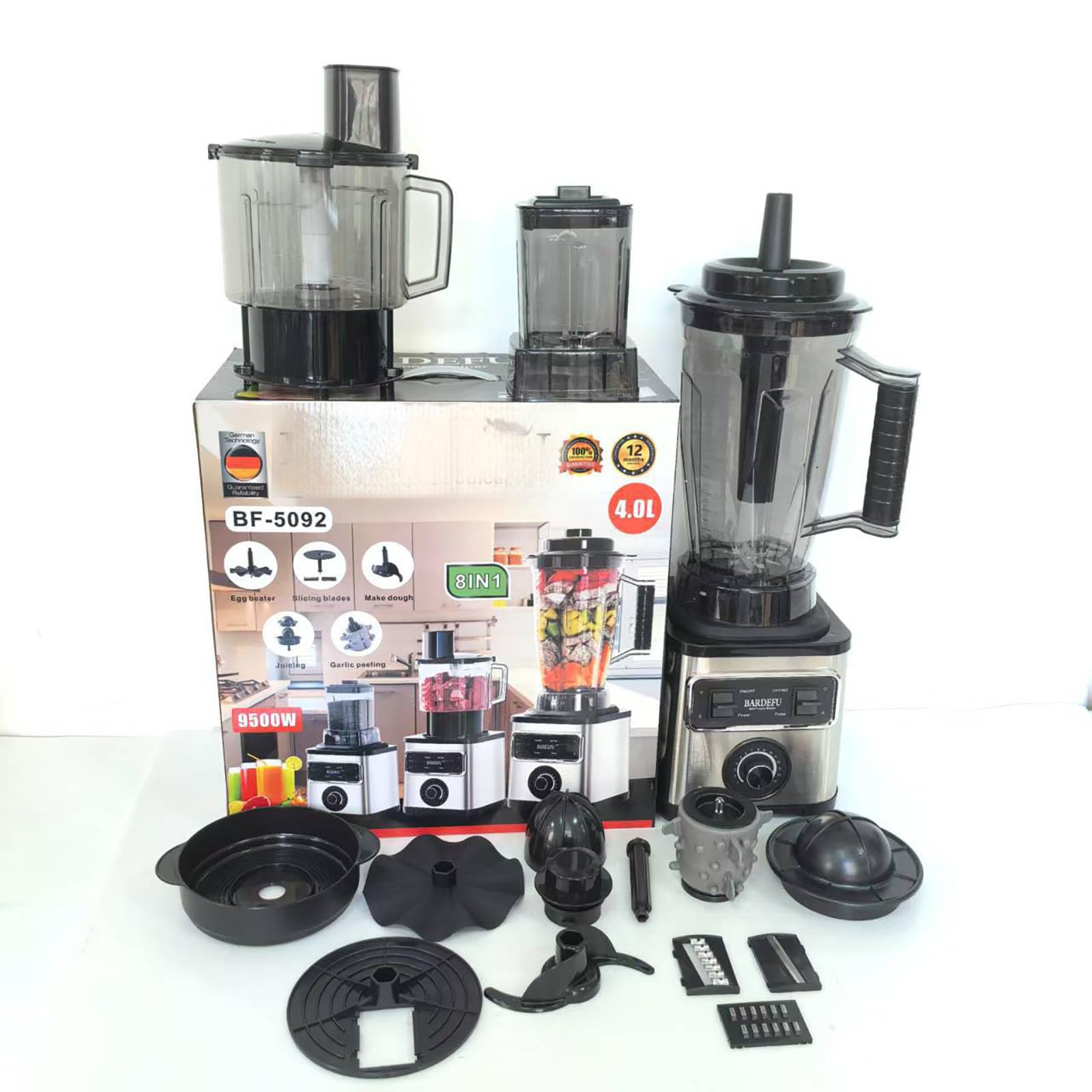 8 en 1 máquinas exprimidoras de Prensa fría, licuadora 3l, Fabricante de Batidos de 800W y Molinillo de café, Taza de Gran Capacidad, Cicatriz de 2 litros, Cuchillas de Acero Inoxidable extraíbles