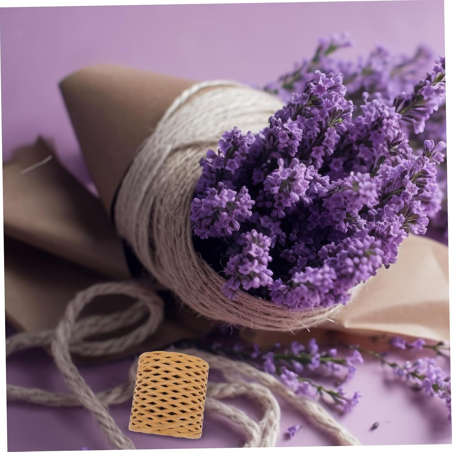 DOITOOL 1roll Raffia Paper Twine Ribbon for DIY Crafting Wrapping and Floral Decorations Elegant Paper String for Crochet Bags and Arts for Holiday Projects