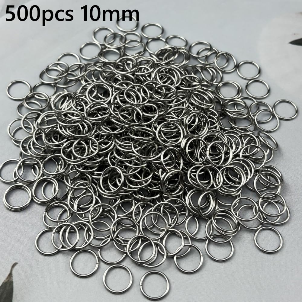 500pcs 10mm Stainless Steel Jump Rings Connector Rings for DIY Craft Jewelry Making Necklaces Bracelet Earrings Keychains