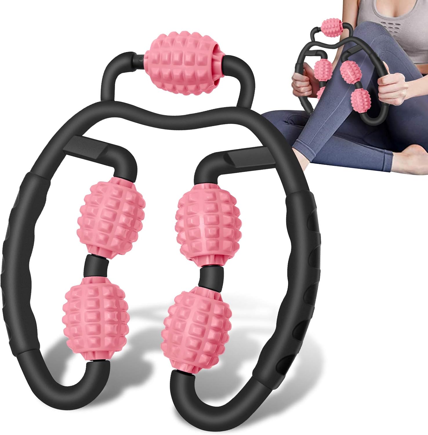 Muscle Roller, Flexible Massage Stick Foam Roller Handle for Legs and Arms, Massage Roller Deep Massage Tool for Relieve Muscle Soreness Stiffness and Tight Muscles