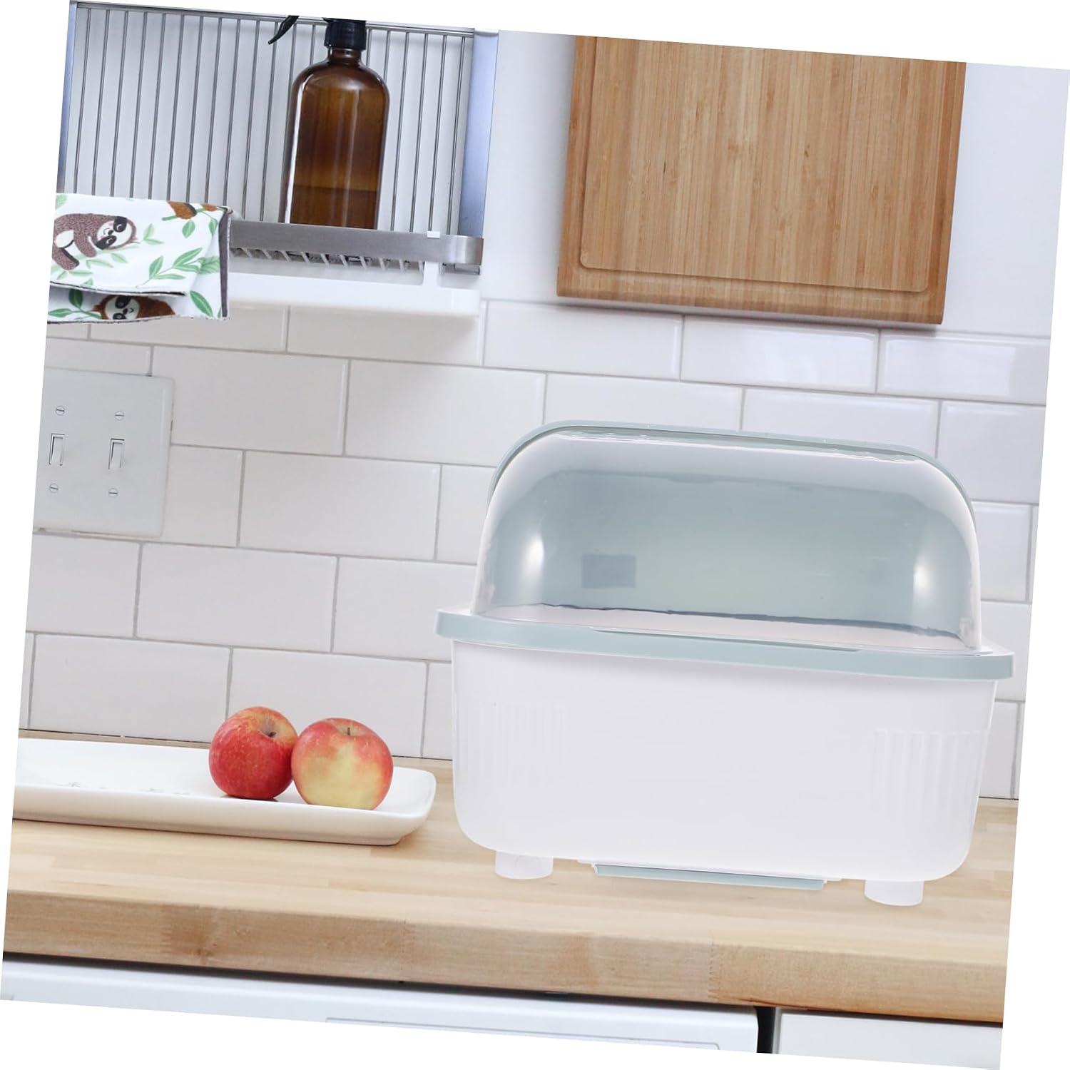 ABOOFAN Baby Bottle Drying Rack, Portable Dinnerware Organizer with Cover Bottle Plate Dishes Cutlery Box for Kitchen Cabinet Organizer, 35.00X27.50X25.00CM, 24614U8141N
