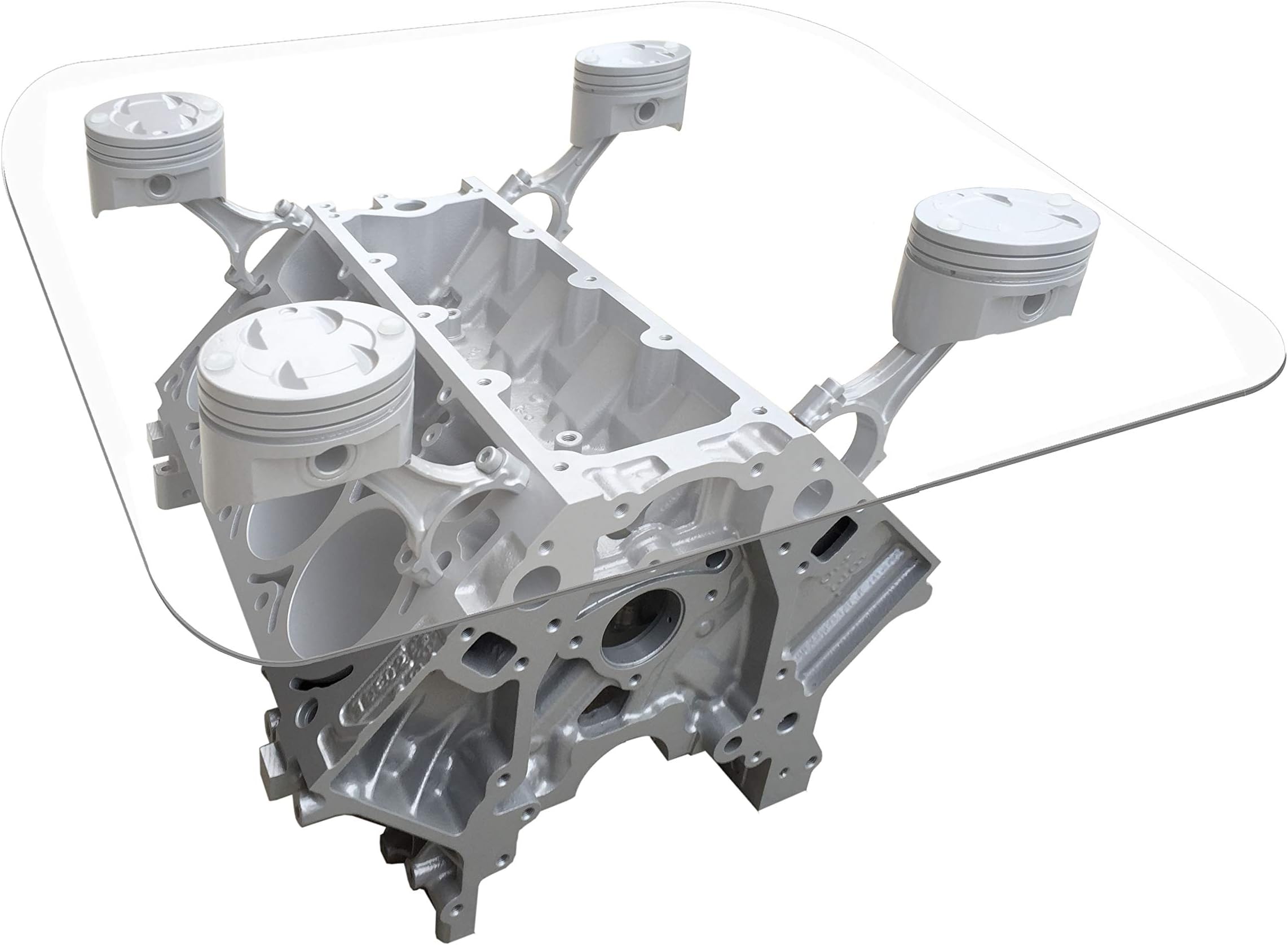 Engine Block Coffee Table - Metallic Silver