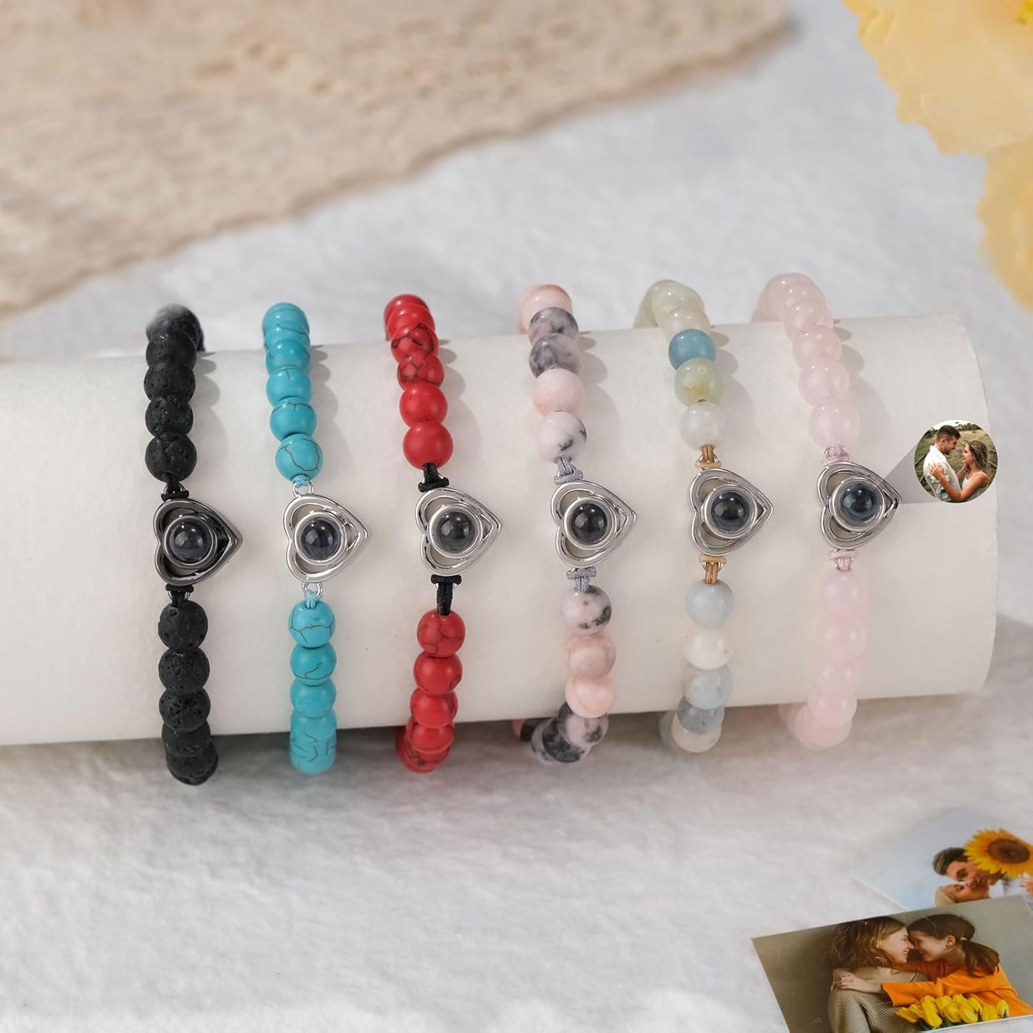 Jewelstruck Bracelet with Picture inside Custom Picture Bracelet Personalized Photo Projection Customized Picture Memorial Gifts for Women Men