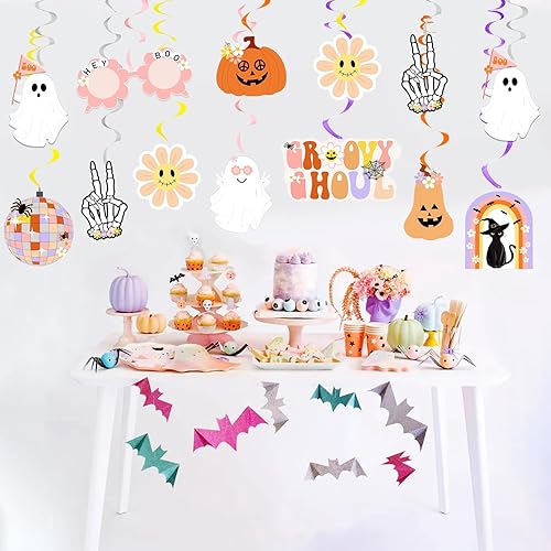 Miniatura 5 de 20 decoraciones geniales de Halloween, hippie de Halloween, remolinos colgantes de remolinos espeluznantes y espeluznantes serpentinas para
