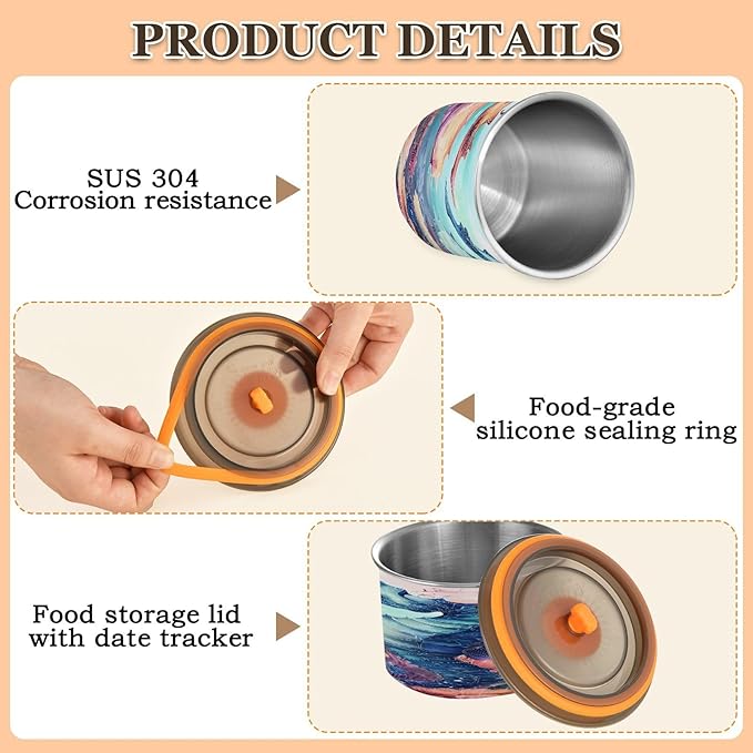 Almacenador de Alimentos ALAZA Seahorse Coral Reef 17 oz Acero Inoxidable miniatura 6