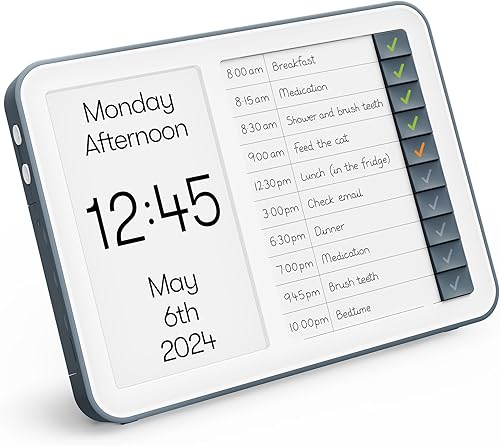 Relish Day - Reloj de demencia con administrador de tareas diarias, reloj digital de pantalla grande HD para personas mayores y personas con centro