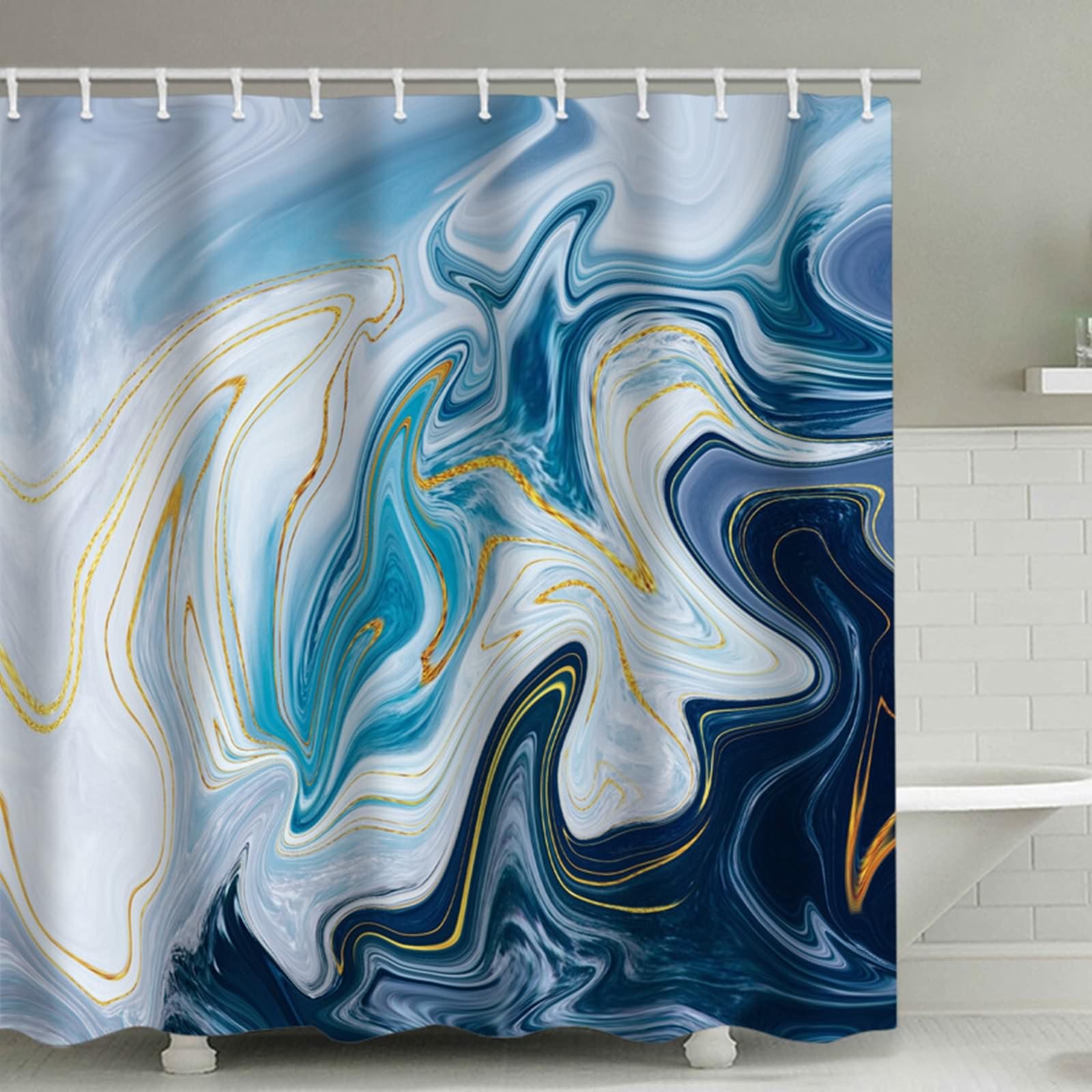 Rideau de douche bleu 200x200cm étanche pour stopper les inondations