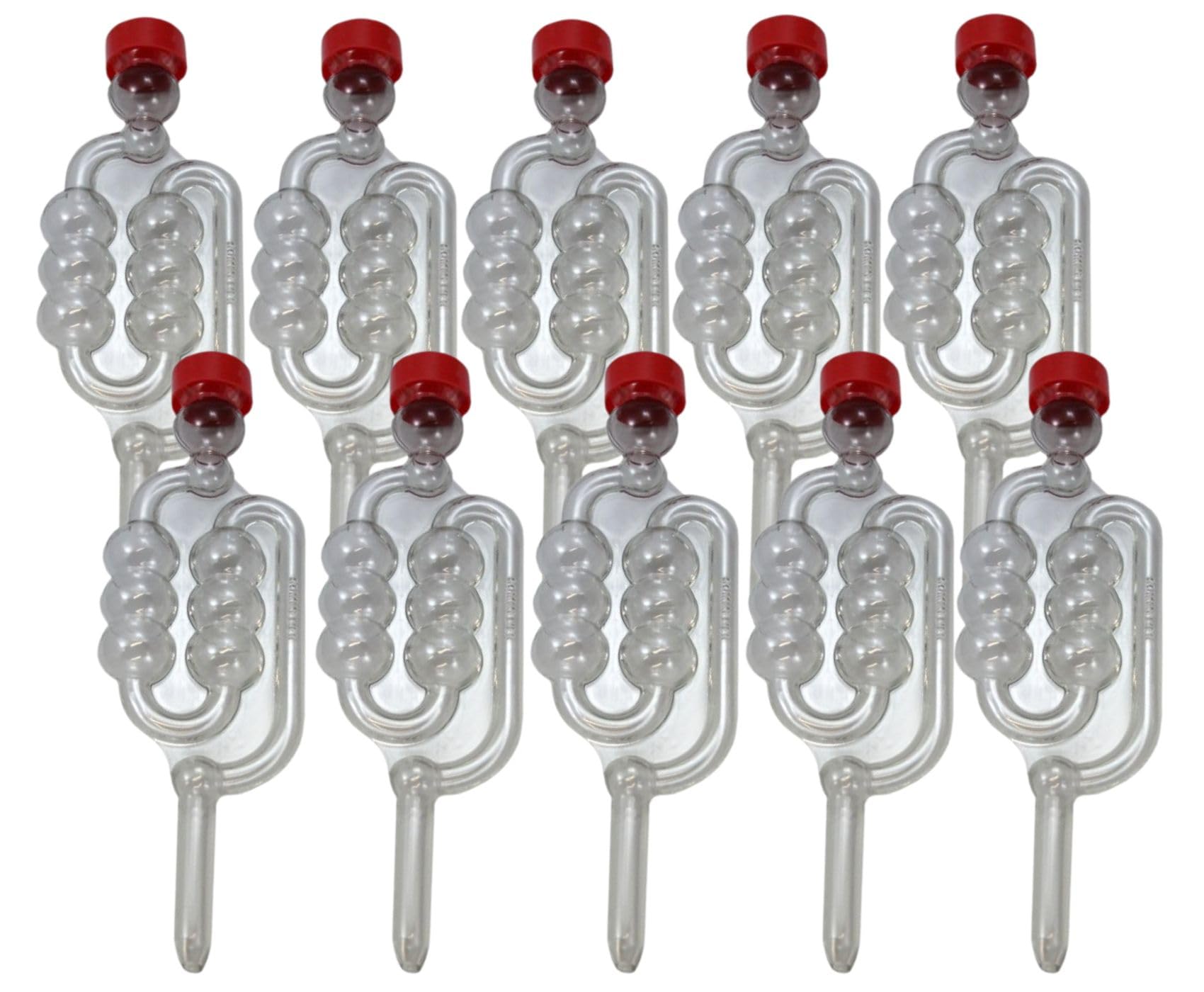 Almost Off Grid 10 Bubbler Airlocks for Homebrewing Making Cider, Wine, Mead, Beer and Fermentation