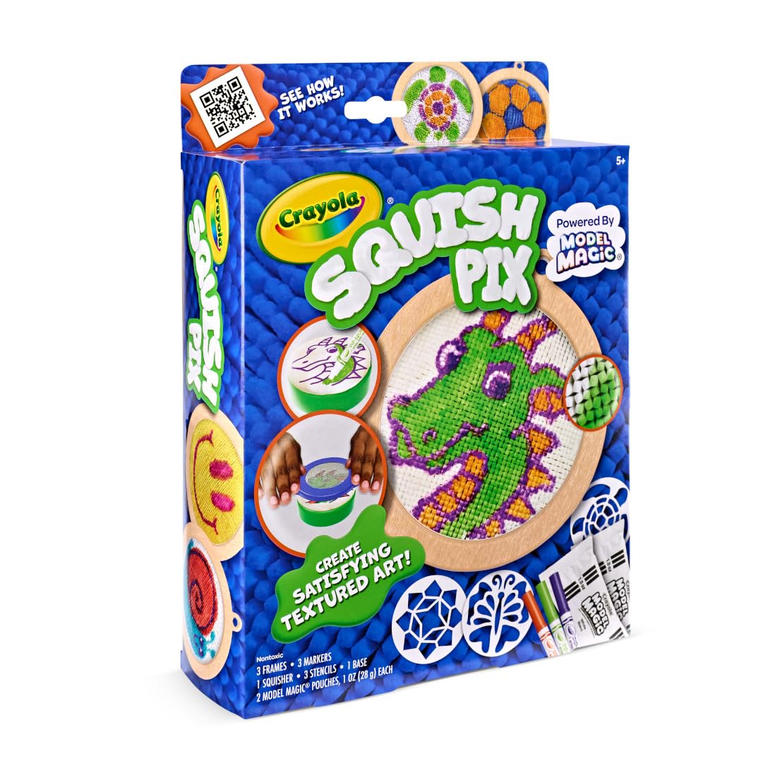 Crayola Squish Pix, magiczny zestaw artystyczny dla dzieci, teksturowana sztuka i rękodzieło, aktywność kolorowania, prezent dla dzieci, od 5 lat