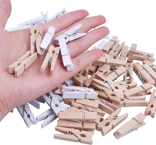 Miniatura 9 de 50 pinzas pequeñas de madera rosa para fotos, pinzas de papel de madera, clips de manualidades para colgar en la pared, fotos, ropa, artículos de
