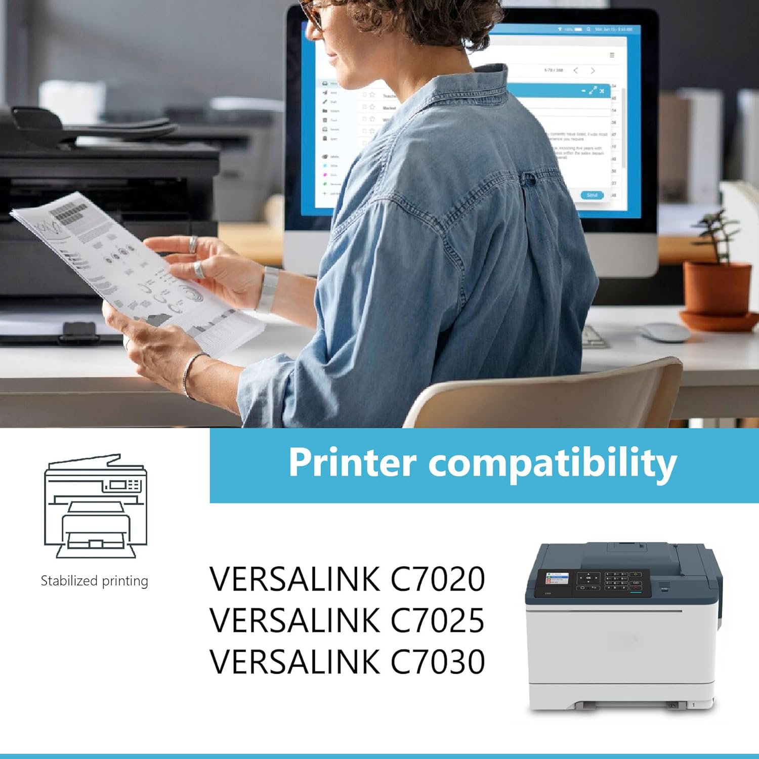 C7020 /C7025 /C7030 Extra High Capacity Toner Cartridges (4Pack, 1BK/1C/1M/1Y) - Lovn 106R03737 106R03740 106R03739 106R03738 Toner Set Replacement for Xerox VersaLink C7020 C7025 C7030 Printer