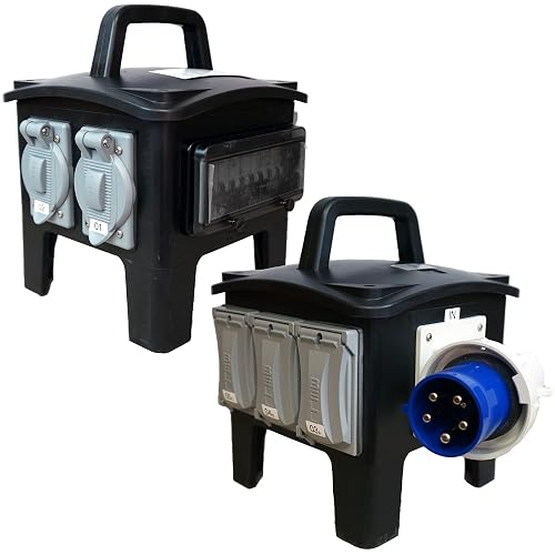 Walther Electric Portable Power Distribution Unit (PDU) | 60A Three Phase 4-Pole 5 Wire UL Listed - HEB364U (NEMA 3R)