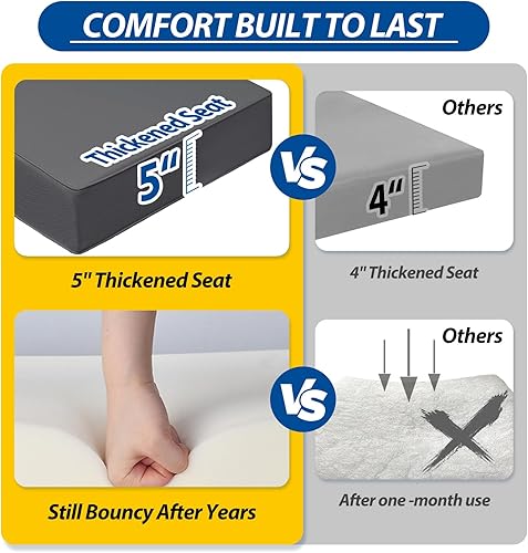 Miniatura 4 de AAAAAcessories Cojines de asiento profundo para exteriores, impermeables, resistentes a la decoloración, cojines de repuesto para muebles de patio,