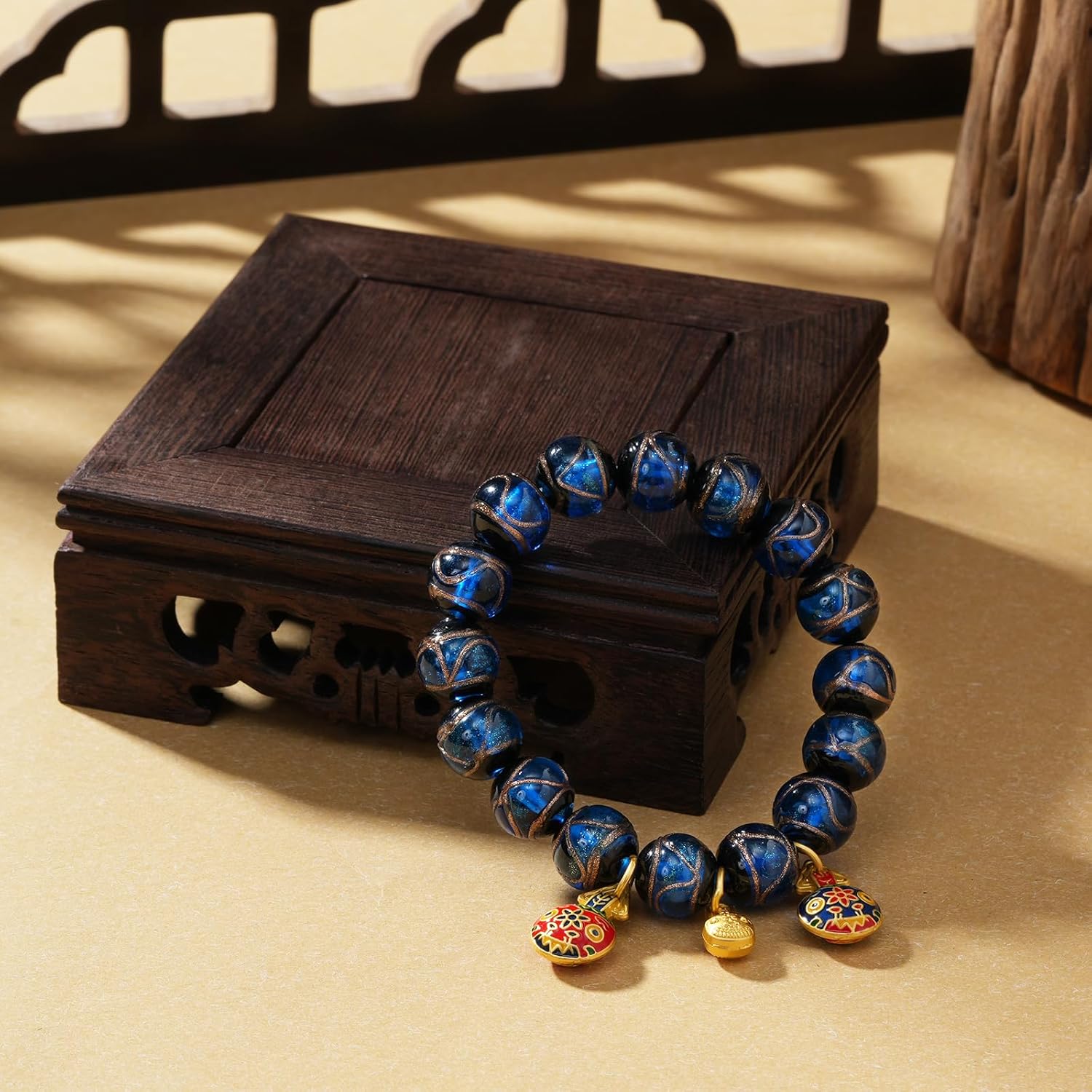 Feng Shui Pi Xiu Bracelet for Wealth & Protection – 24K Gold-Plated Guardian Beast, Golden Sheen Obsidian, Talisman Gold Beads & Samantabhadra Blessing Bead