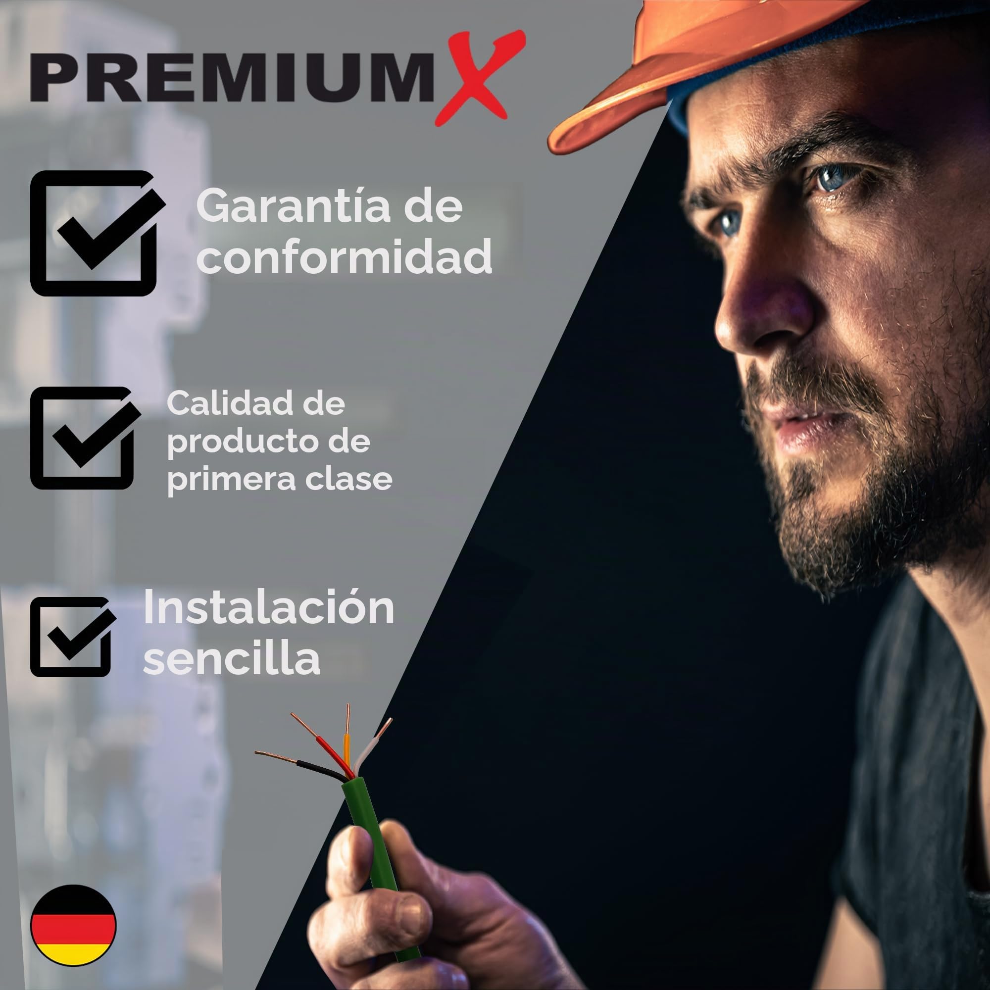 Premium X EIB KNX - Cable de bus (50 m, J-Y, 2 x 2 x 0,8, Eca, cable de bus, cable de telecomunicaciones, cable de datos, cable de datos, color verde