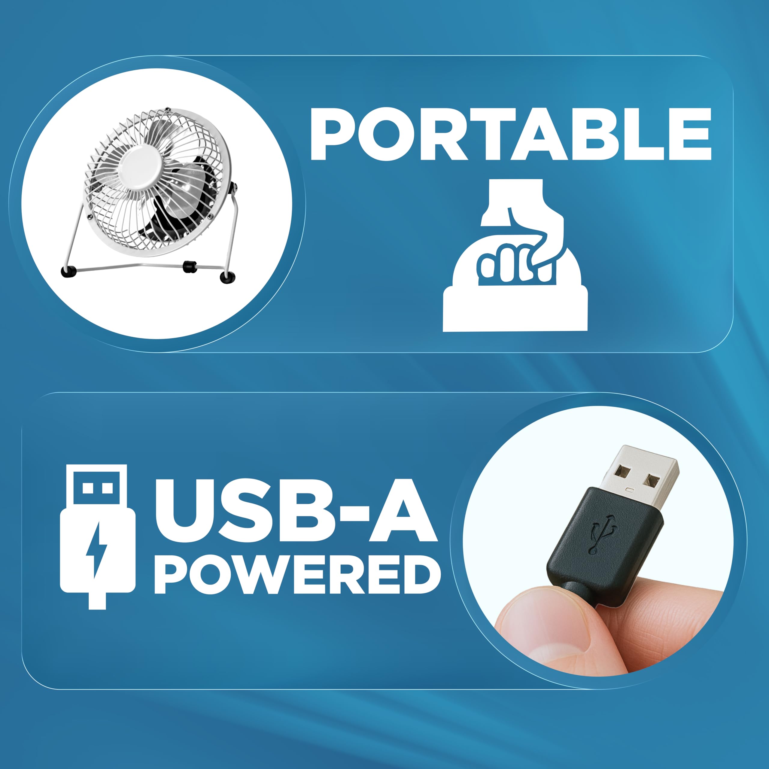 Status Wentylator biurkowy USB | 4-calowy przenośny mini wentylator | mały wentylator pojedyncza prędkość | biały | SUSBWHWFAN1PKB4