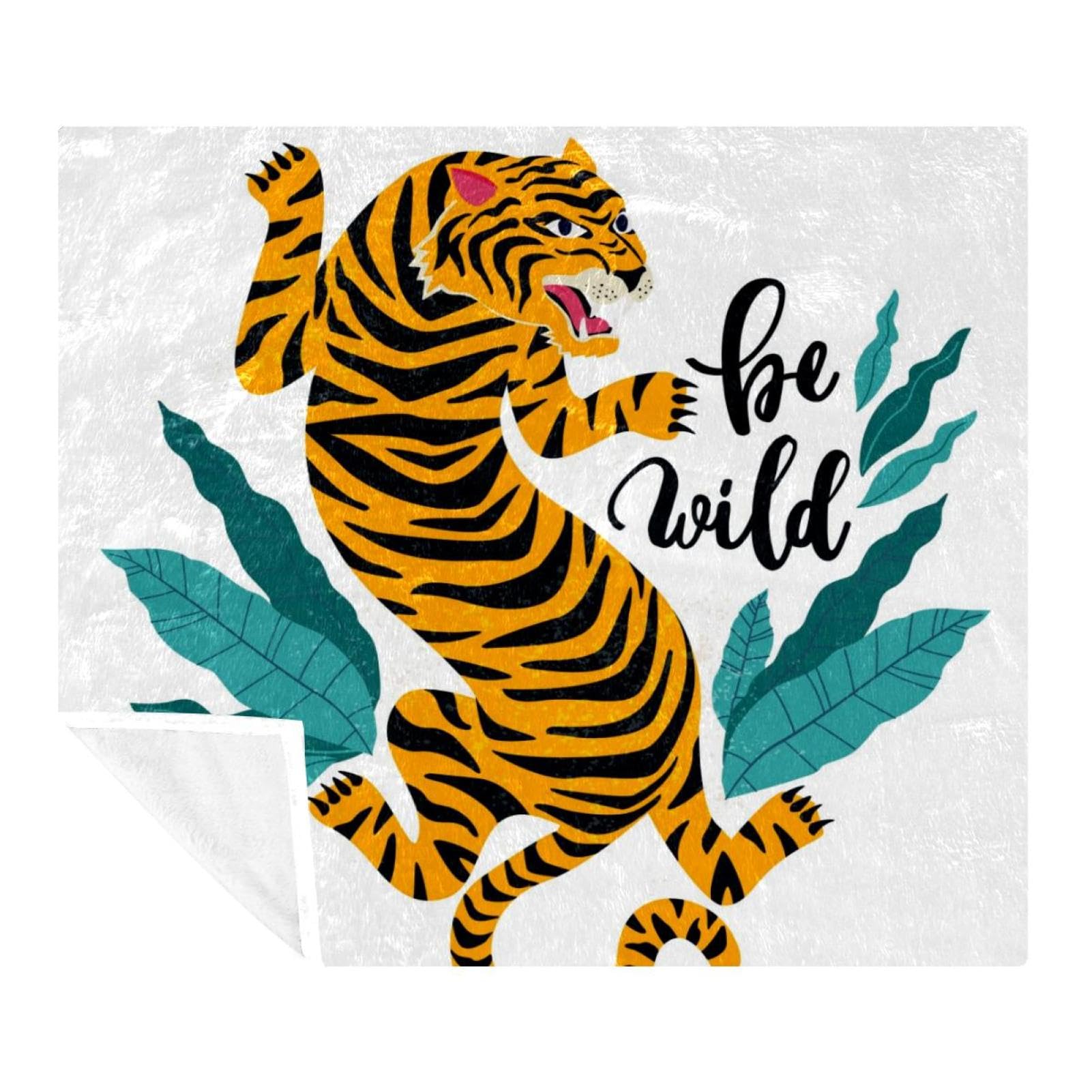 Couverture polaire tigre sauvage douce pour éliminer la sensation de froid sur le sofa
