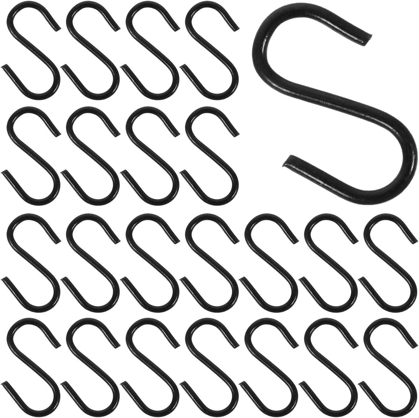 Zerodeko 200pcs Mini Metal S-Shaped Hooks Small Utility Keychain and Jewelry Hanging Hooks for Bathroom Kitchen Bedroom Closet Organization