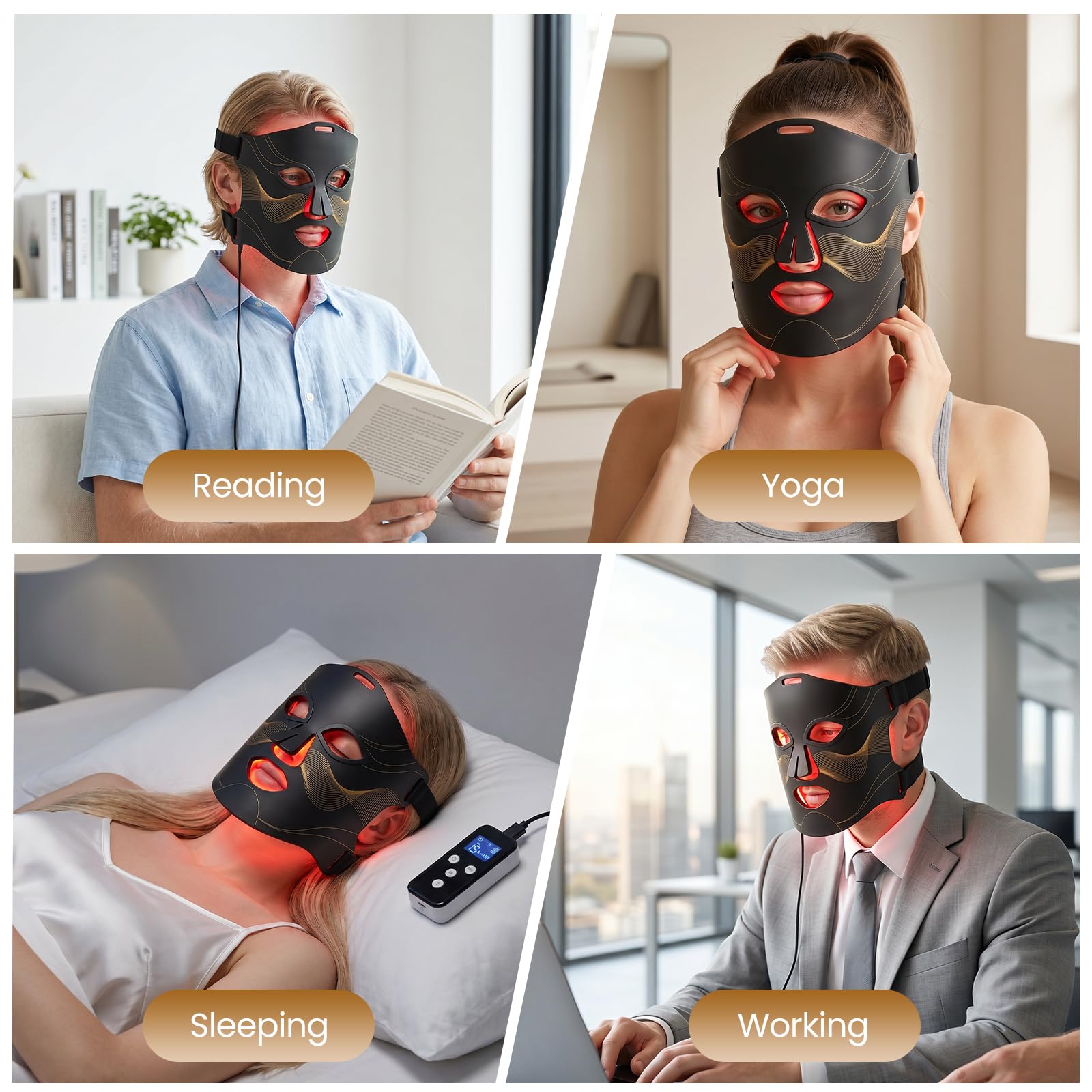 FDA-Cleared Red Light Therapy Mask for Face, 4 Wavelengths, 280 LEDs