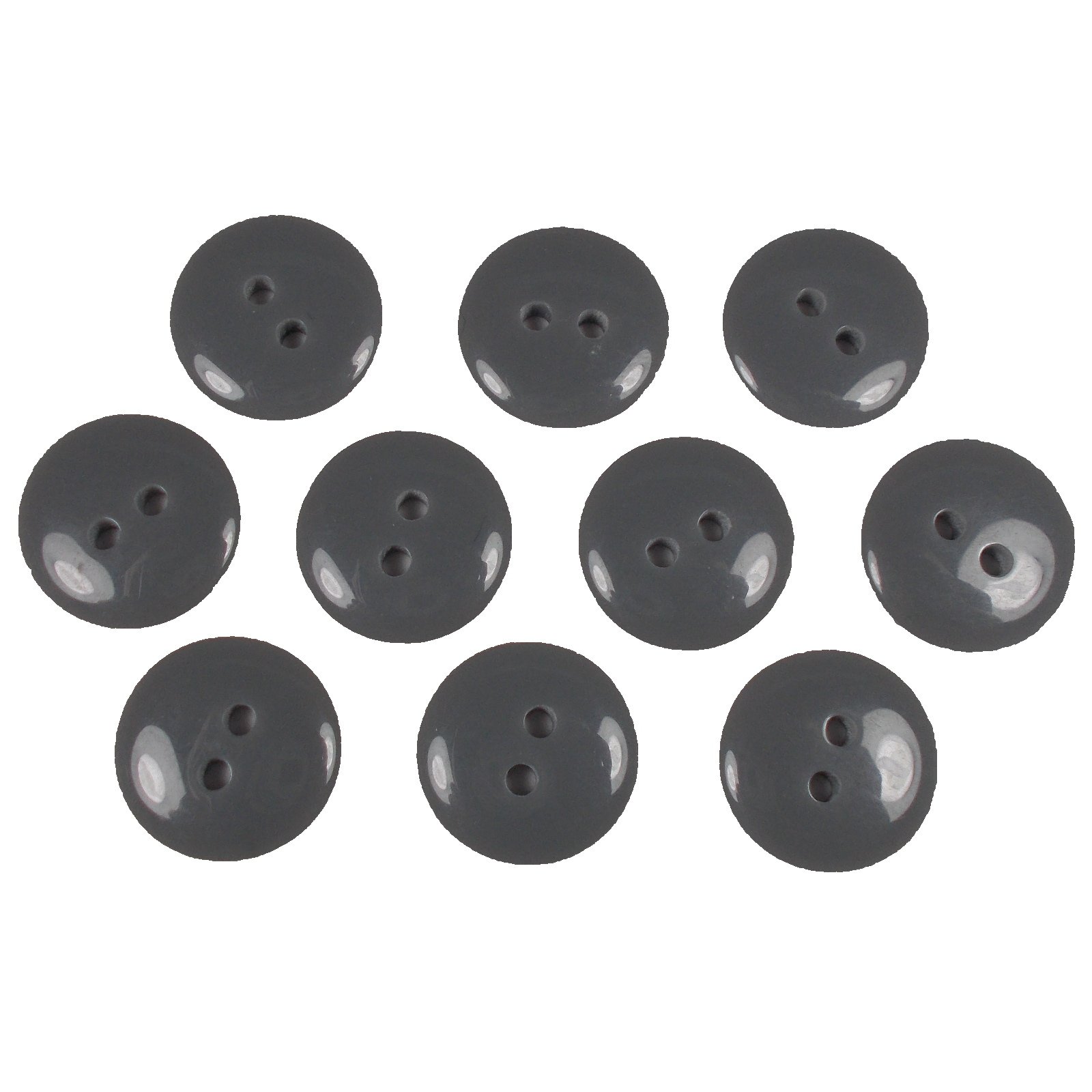 Push The Button Grey Smartie Buttons Polyester Round 2 Hole Pack Of 10 (, 20Mm)