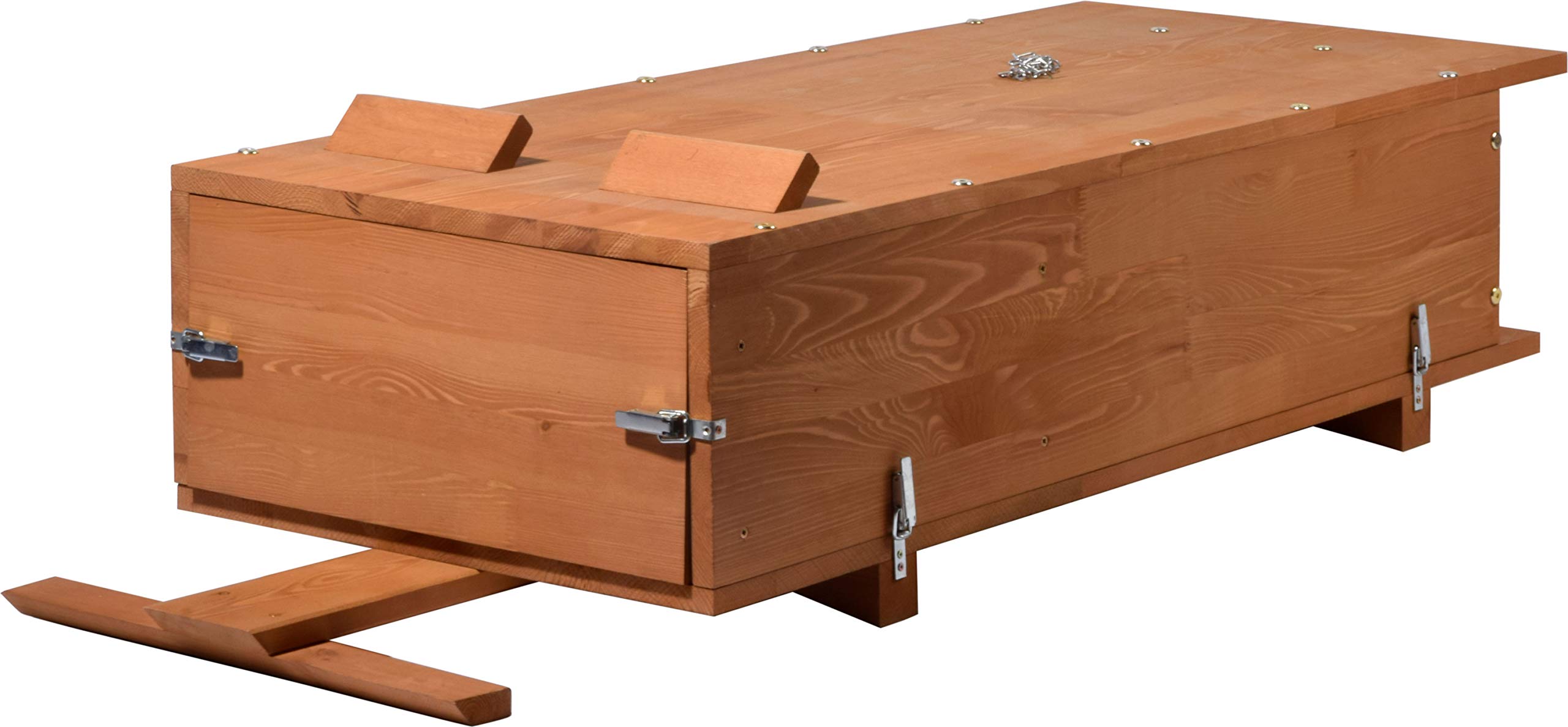 dobar Luxus-INSEKTENHOTELS 28332e Bienenkiste Massivholz Hobby-Imkerei - Honig-Bienen halten - Wesensgemäße Bienenhaltung für die eigene Honigernte - Imkerzubehör - 117 x 47 x 32,5 cm - Braun