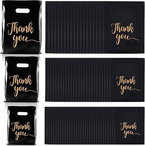 200 bolsas de mercancía de agradecimiento de 3 tamaños, bolsas de plástico para compras al por menor, bolsas de regalo de agradecimiento de 2.36