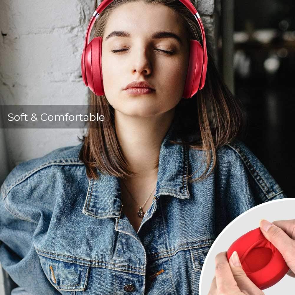 Studio 2 Memory Foam Ear Pads - Protein Leather Replacement Parts Ear Cushion Cover Earpads Ear Cups for Beats Studio 2.0 Wired/Studio 2.0 Wireless B0500 / B0501 Headphone - Red