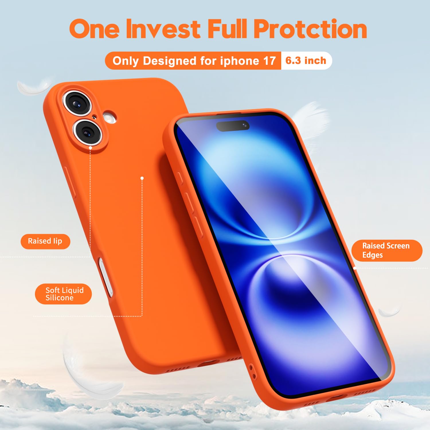 oakxco for iPhone 16 Pro Max Case Liquid Silicone, Soft Rubber Gel Elegant Aesthetic Basic Simple Cover, Cute Thin Slim TPU Matte Solid Color Plain Smooth Case for Women Girl, Light Pink — view 1573