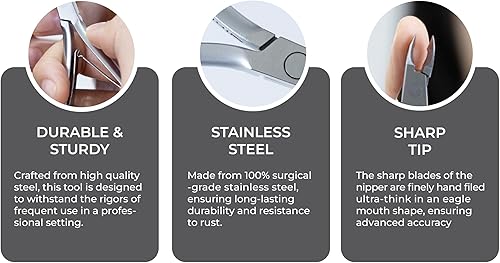 Miniatura 6 de NGHIA Pinzas de cutícula D-03 (acero inoxidable) - Herramientas profesionales para uñas (14)