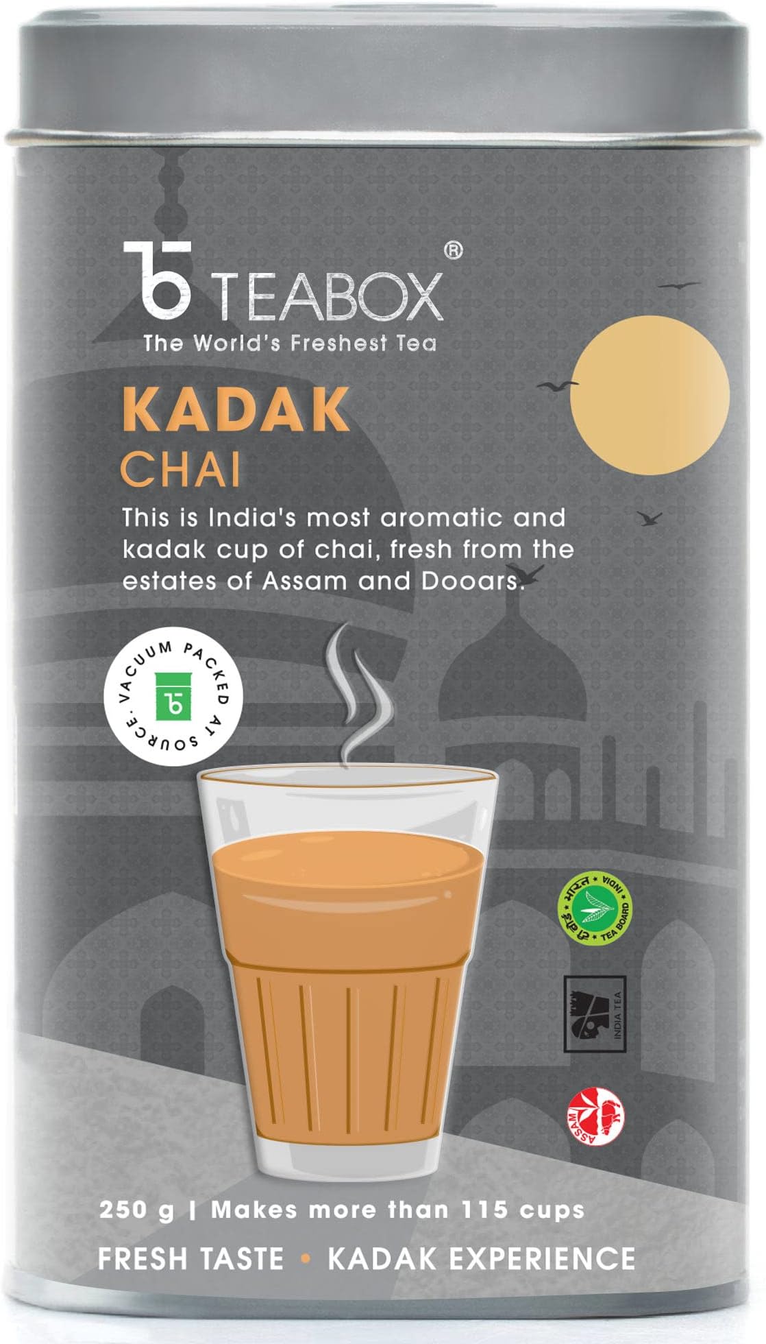 Teabox Kadak Chai, India's Most Aromatic and Kadak Cup Of Chai, Fresh From The Estates Of Assam & Dooars, 250 Grams