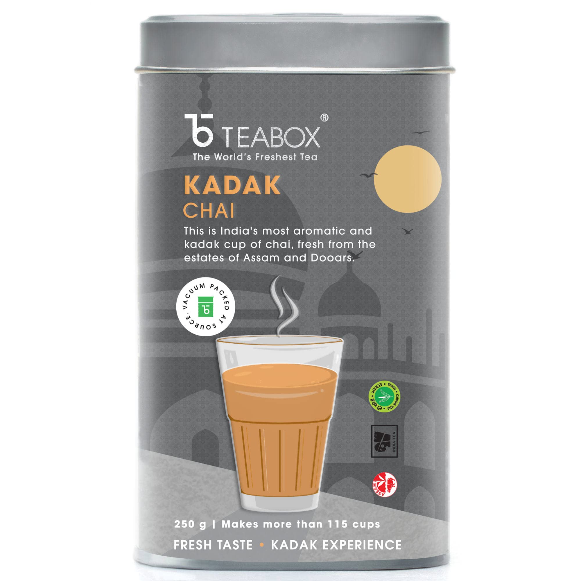 Teabox Kadak Chai, India's Most Aromatic and Kadak Cup Of Chai, Fresh From The Estates Of Assam & Dooars, 250 Grams