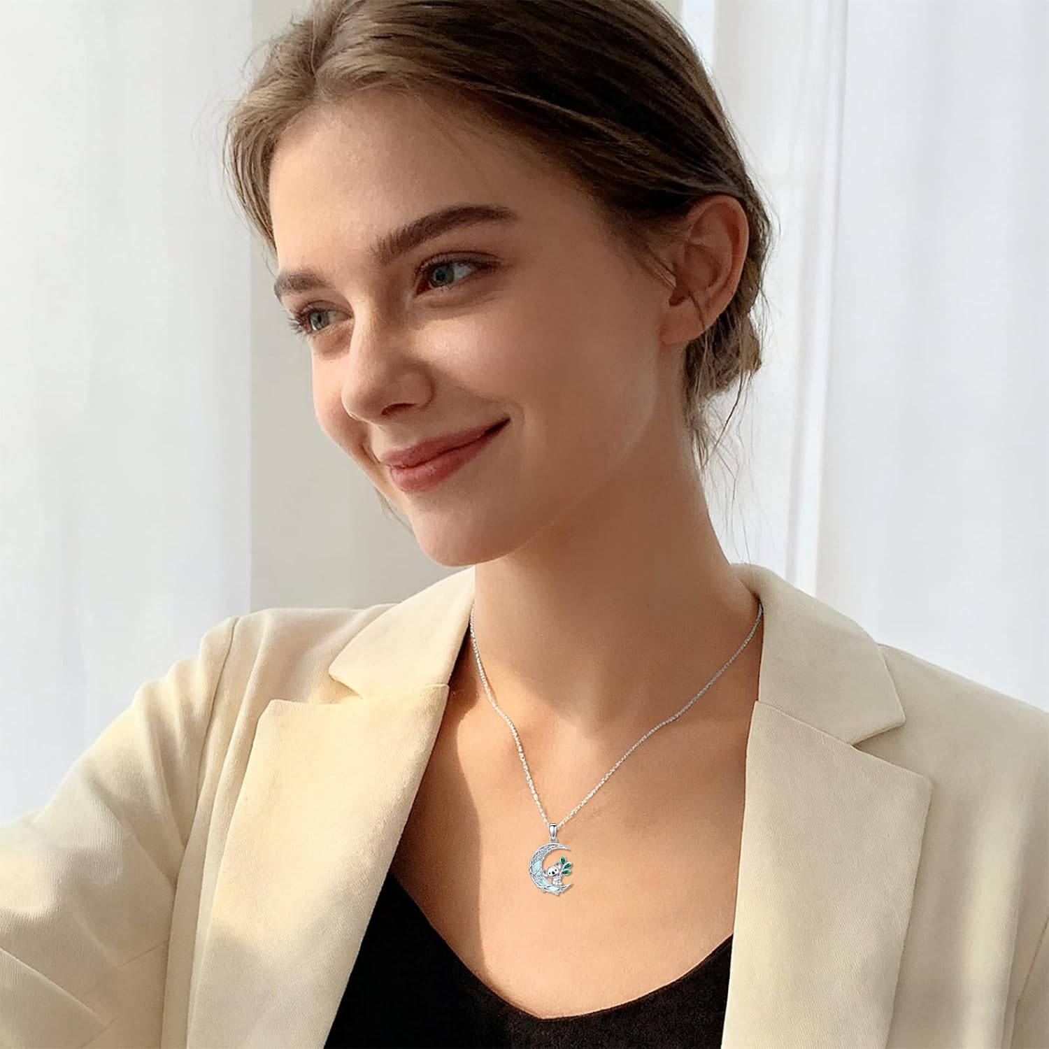 Lion Wolf Cat Necklace S925 Sterling Silver Tree of Life Pendant Necklace Animal Jewelry Gifts for Women Mom Wife - Image 5