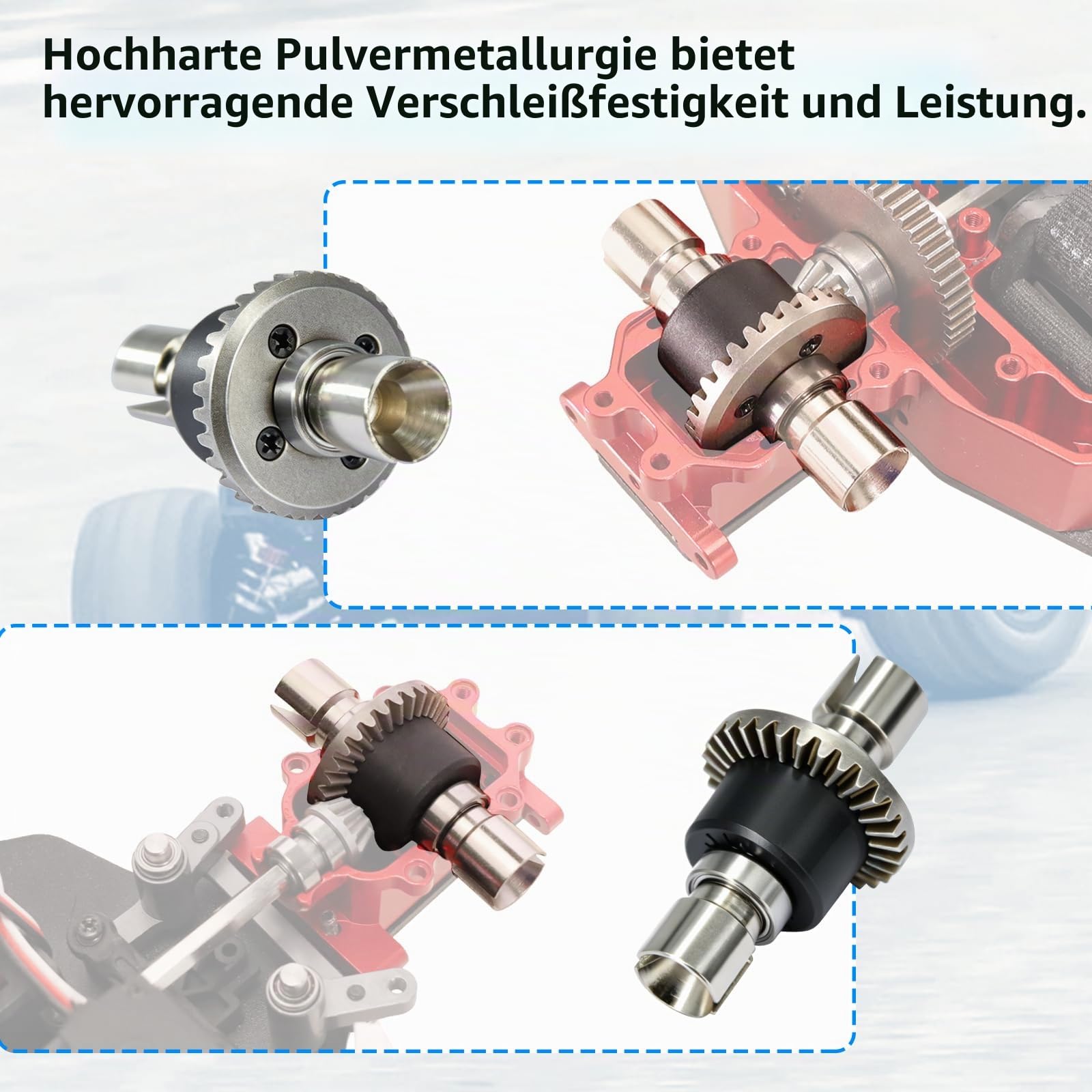 RC Auto-Differential für MJX Hyper Go 1/14 Maßstab 1/16 RC,Pulvermetallurgie Differentialersatz 16420Y (2 Stück)