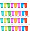 32 PCS Neon Sipper Cups Colorful Cups with Lids and Straws Neon Plastic Straw Cups for Birthday Party Favors Campus Celebrations Event Rewards, 8 Colors