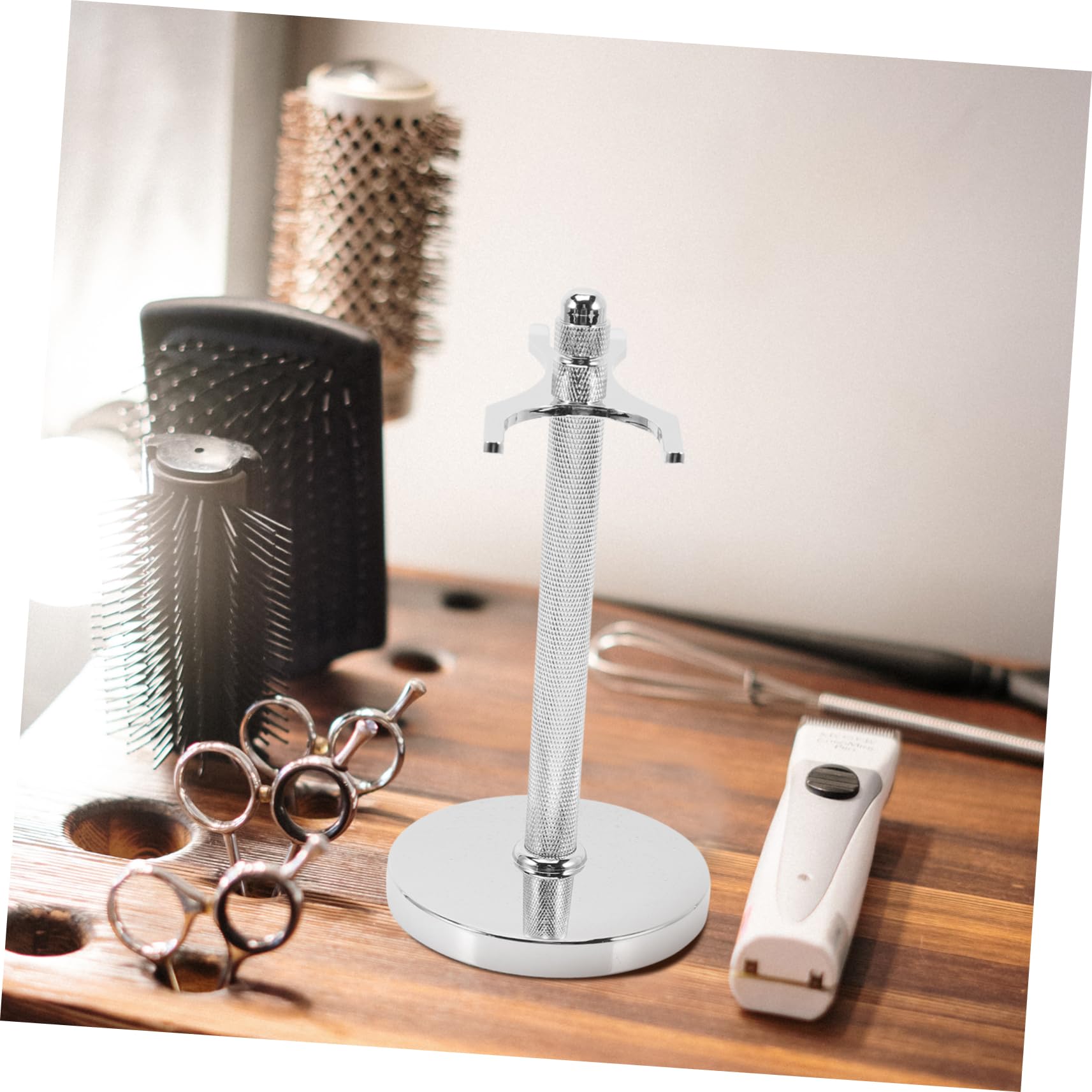 minkissy 2pezzi Stand Per Rasoio Da Viaggio e Supporto Per Pennello Da Barba Design Compatto e Resistente Accessorio Per Regali Uomini